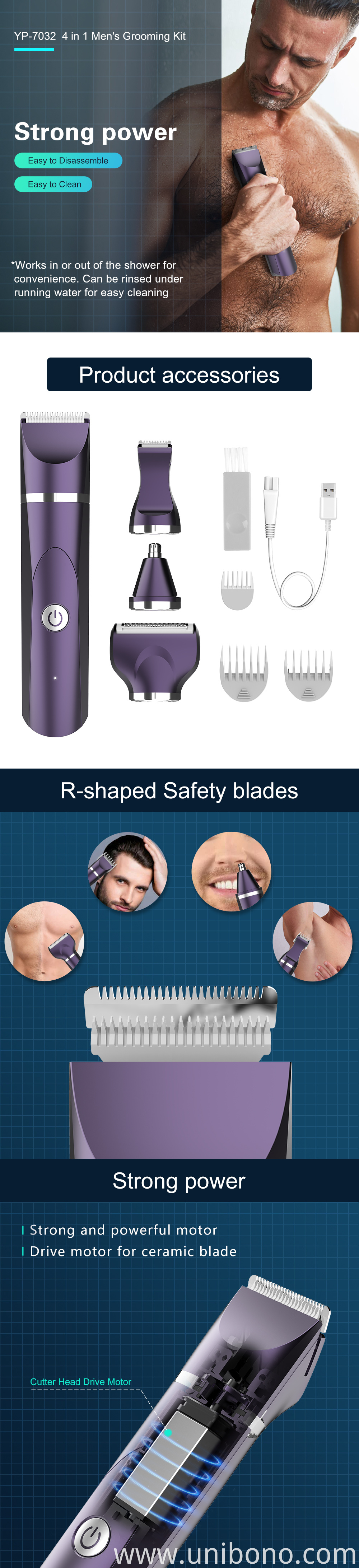 Professional Electric Epilator Body Hair Trimmer For Man